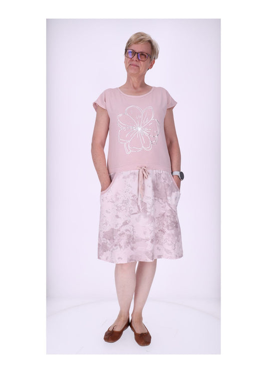 Damen Sweatkleid Rock Marmoriert