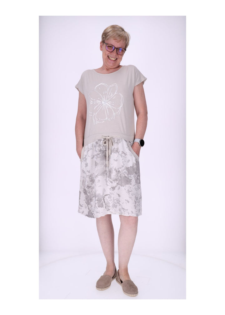 Damen Sweatkleid Rock Marmoriert