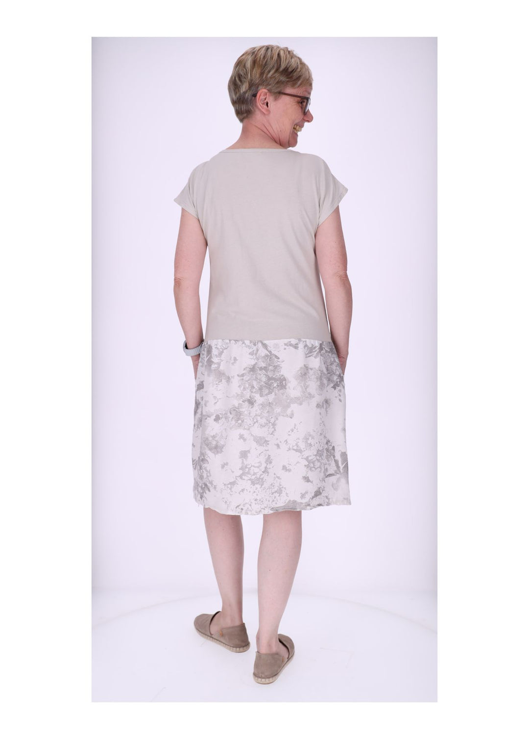 Damen Sweatkleid Rock Marmoriert