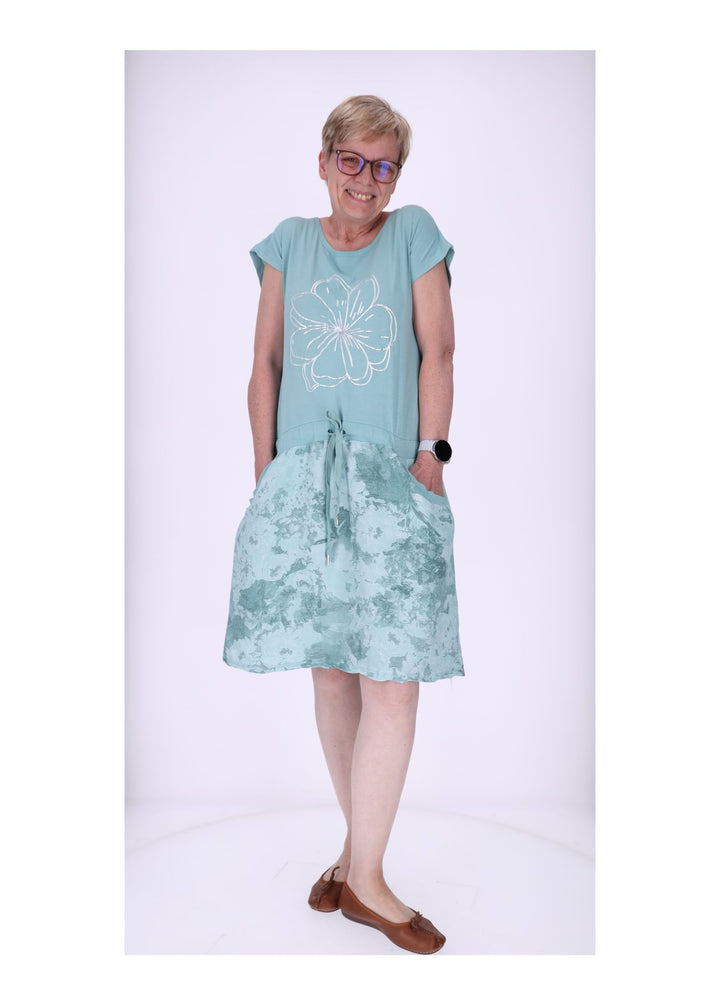 Damen Sweatkleid Rock Marmoriert