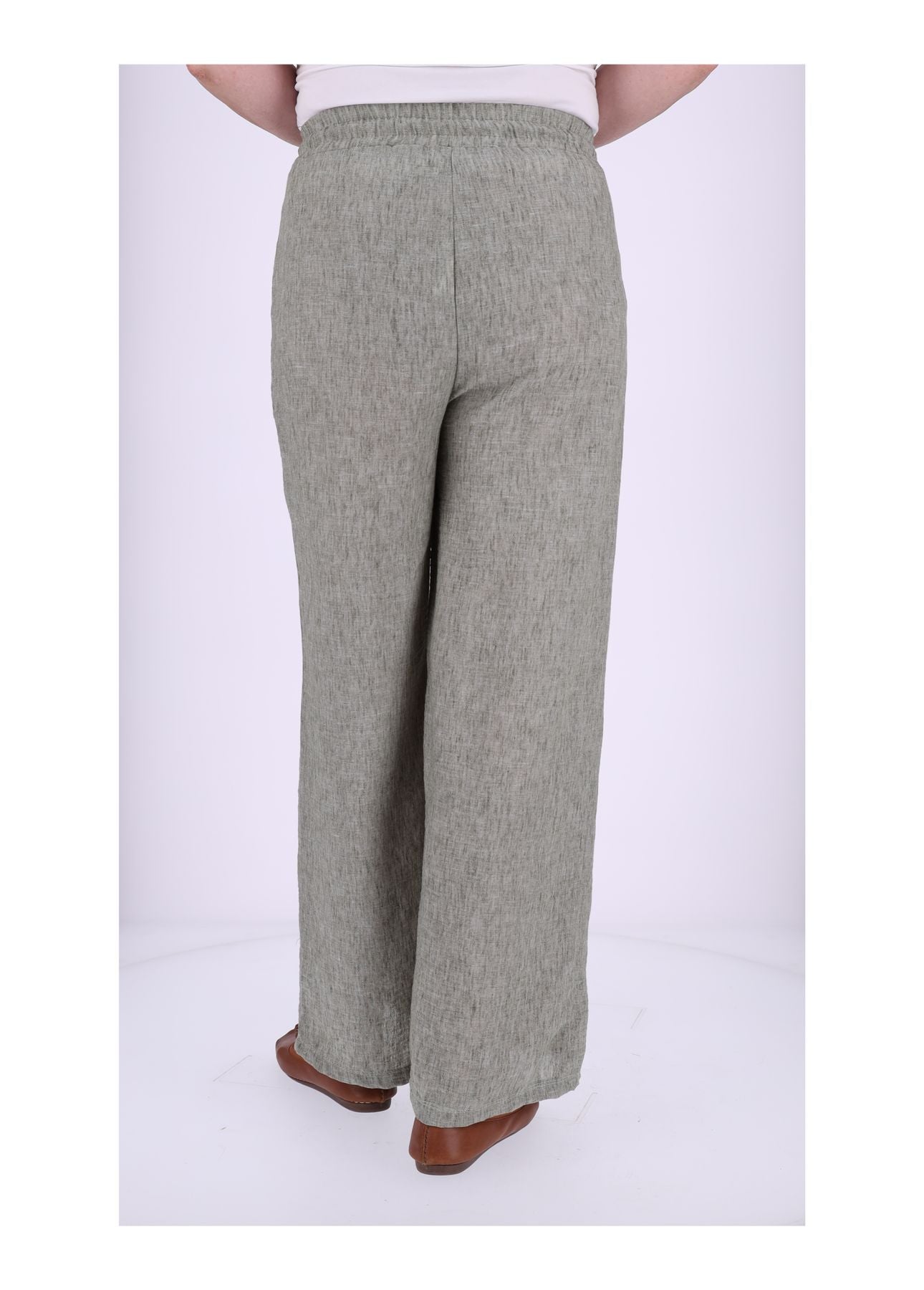 Schlupfhose Damen Leinenoptik Melange