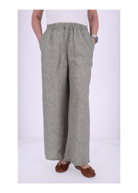 Schlupfhose Damen Leinenoptik Melange
