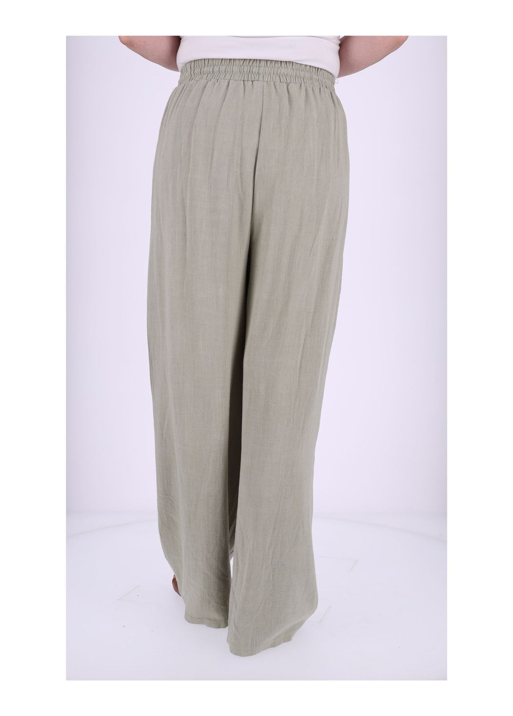 Damen Schlupfhose in Leinenoptik mit weitem Bein