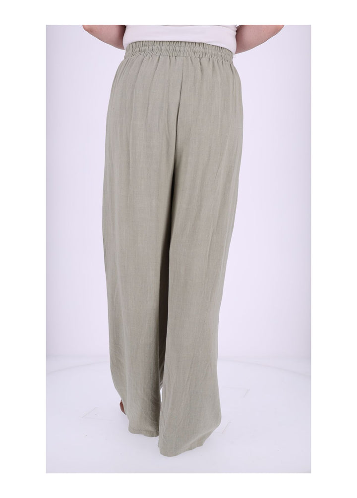 Damen Schlupfhose in Leinenoptik mit weitem Bein