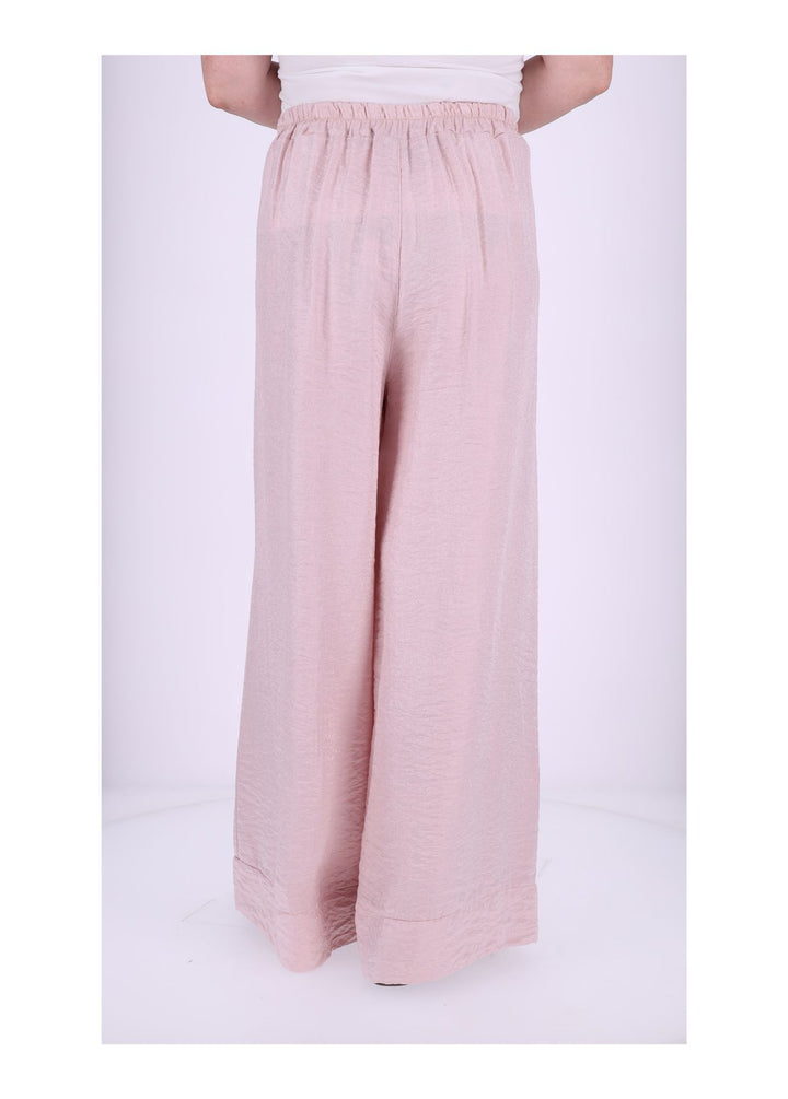 Damen Hose mit weitem Bein – Metallic Rosé