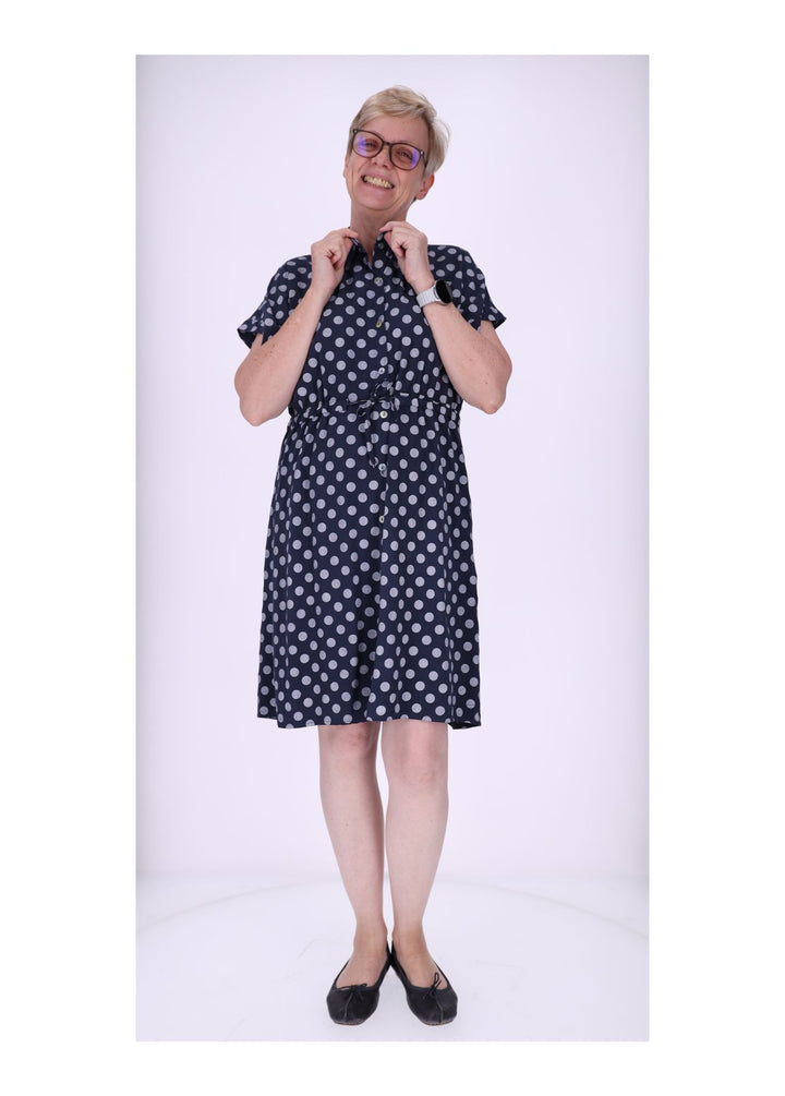 Kleid Punkte Tunnelzug