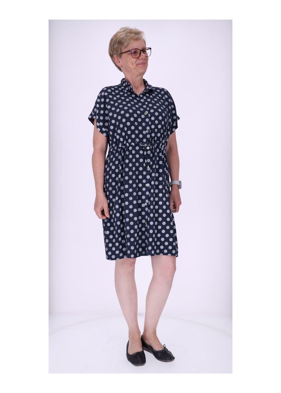 Kleid Punkte Tunnelzug