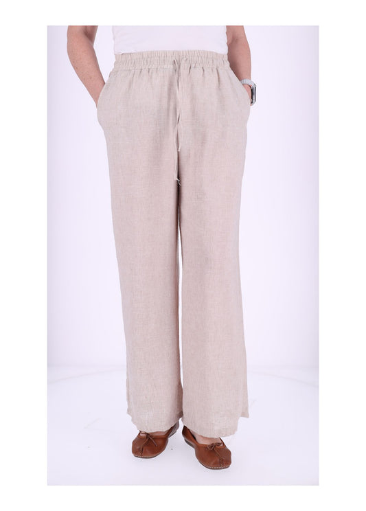 Schlupfhose Damen Leinenoptik Melange