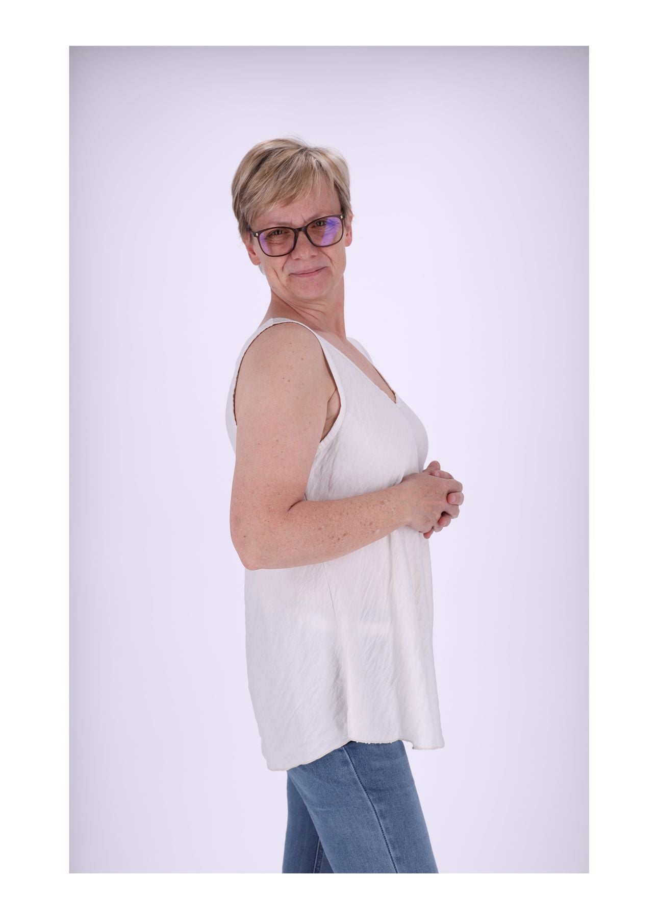 Top Damen Struktur Viskose