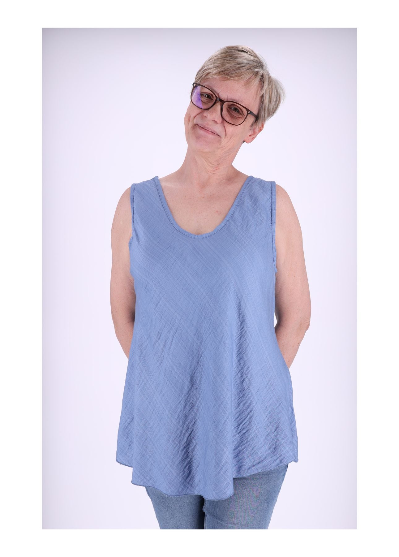 Top Damen Struktur Viskose