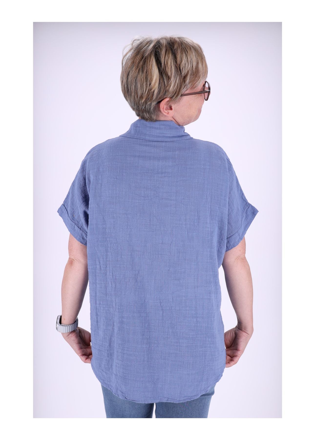 Bluse Damen 1/2 Arm Leinenoptik
