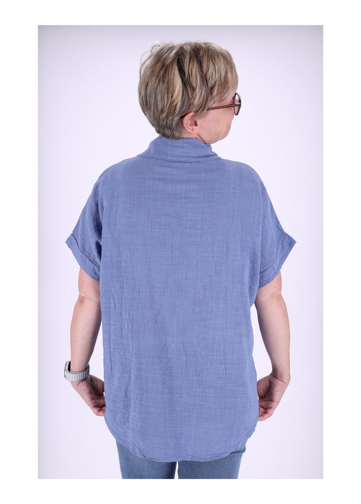 Bluse Damen 1/2 Arm Leinenoptik