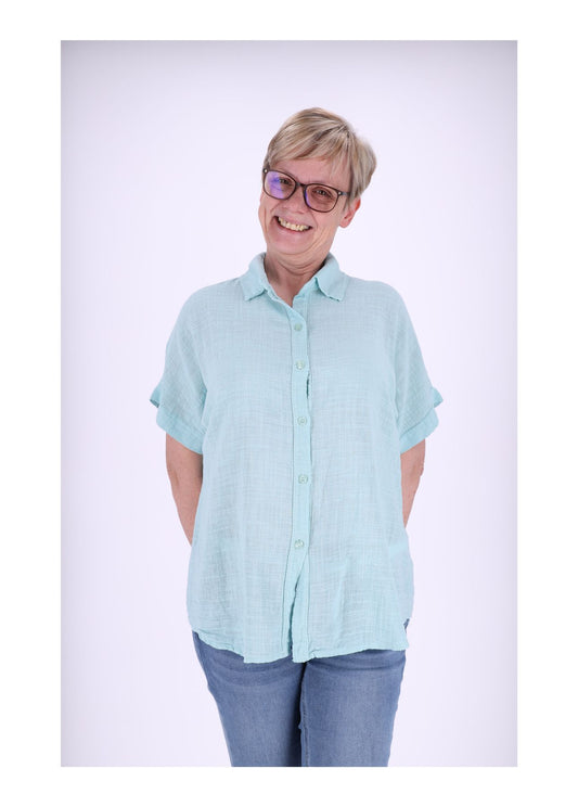 Bluse Damen 1/2 Arm Leinenoptik