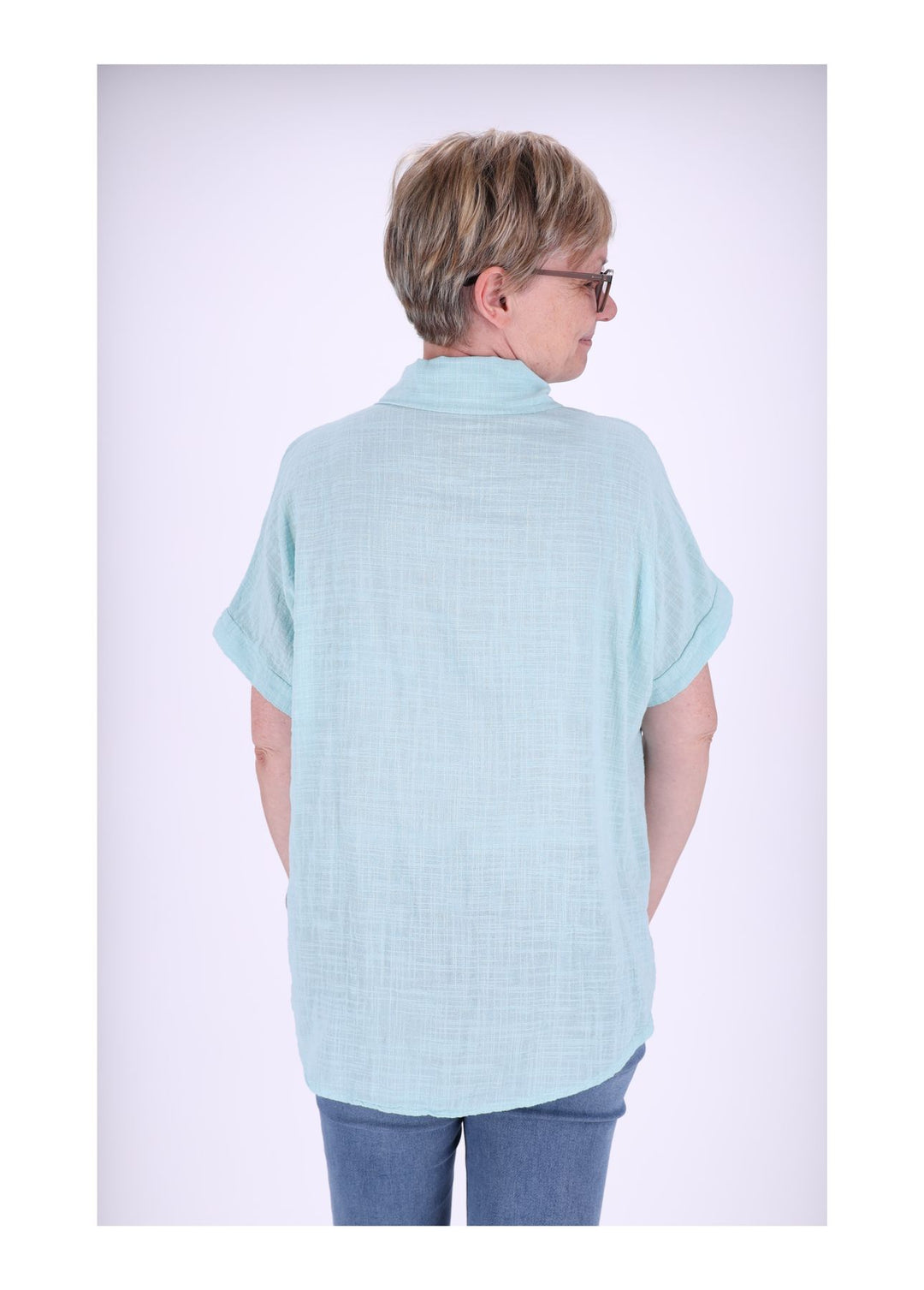 Bluse Damen 1/2 Arm Leinenoptik