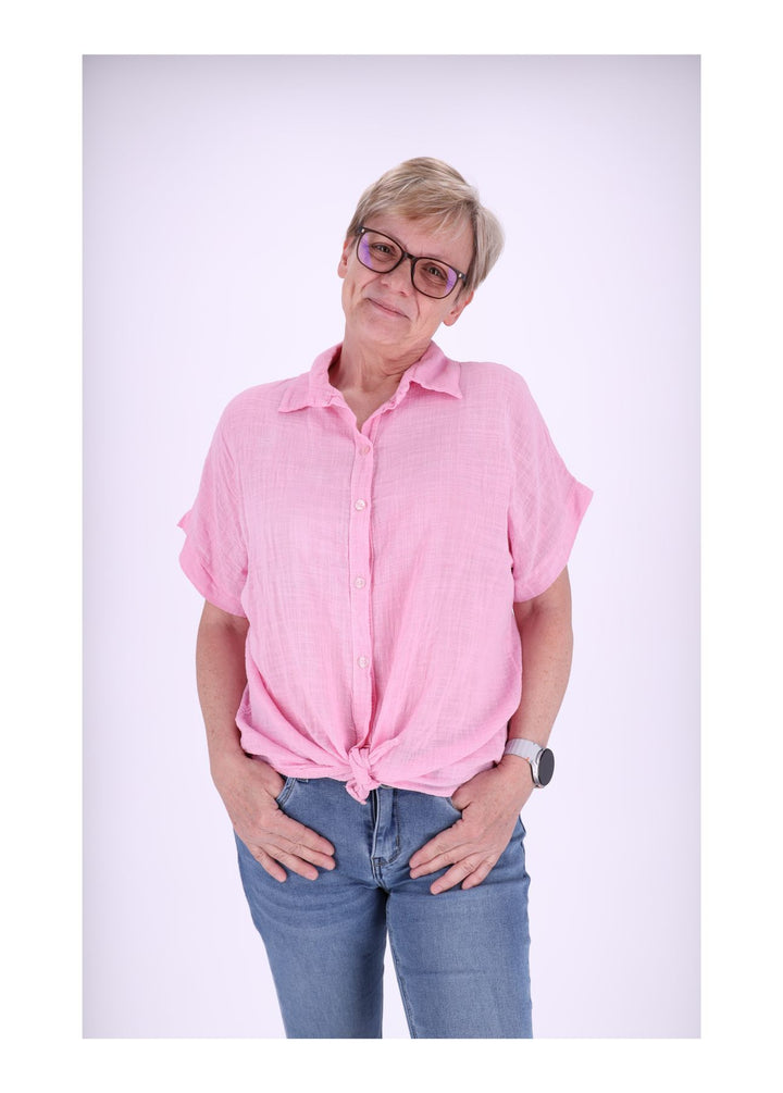 Bluse Damen 1/2 Arm Leinenoptik