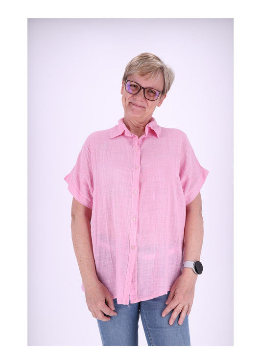 Bluse Damen 1/2 Arm Leinenoptik