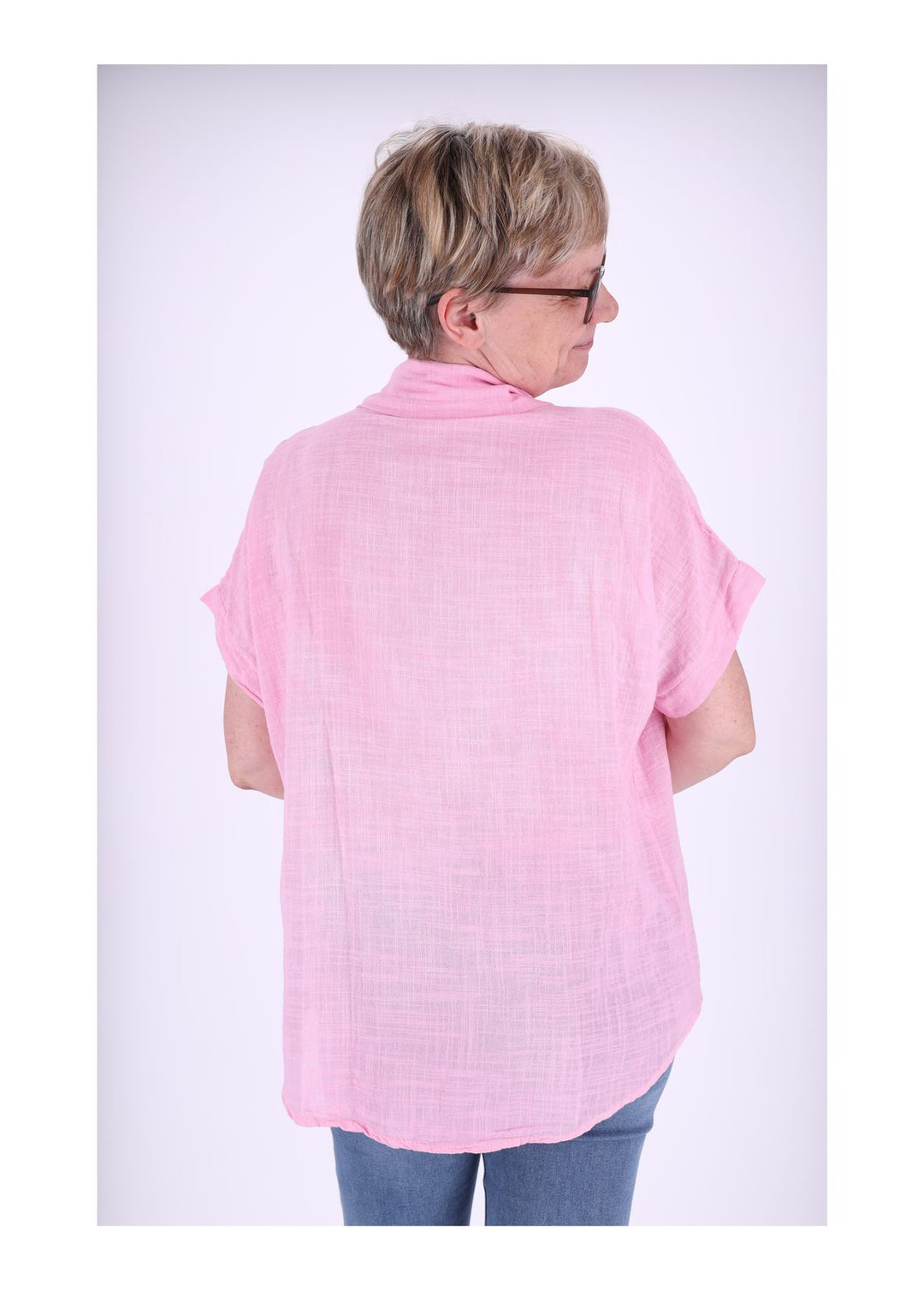 Bluse Damen 1/2 Arm Leinenoptik