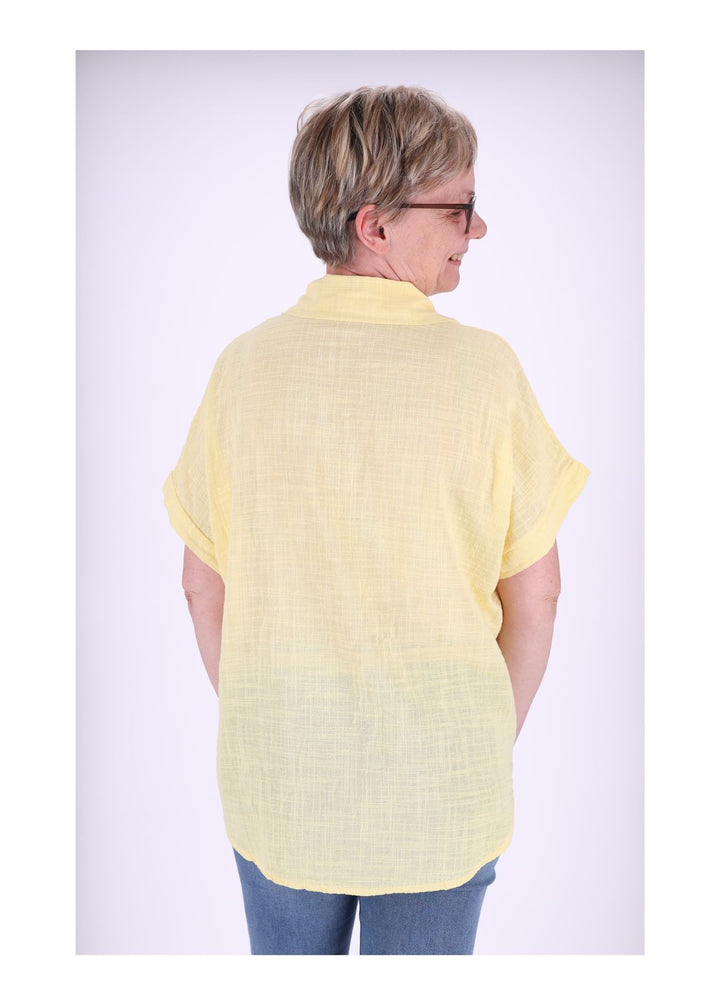 Bluse Damen 1/2 Arm Leinenoptik