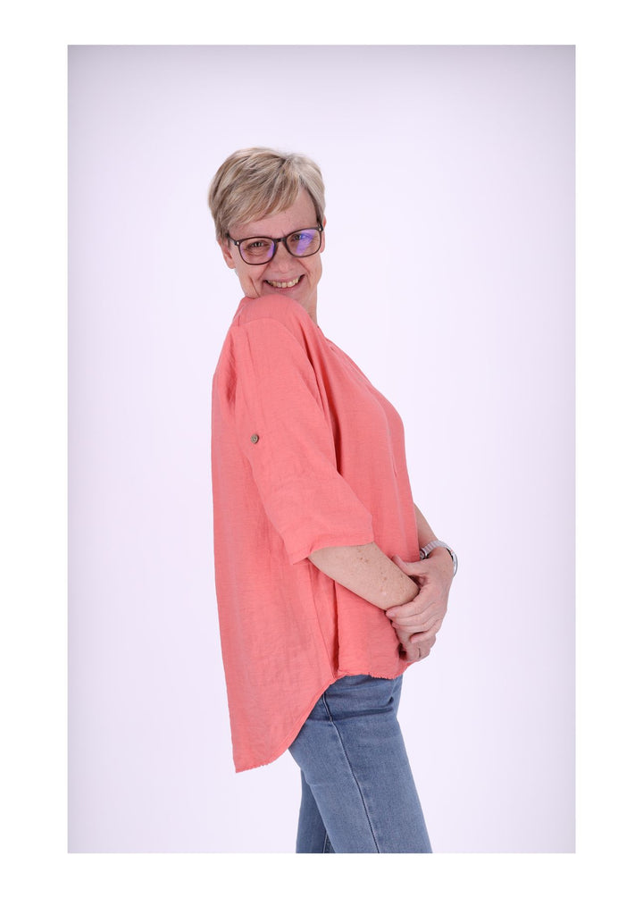 Blusenshirt Kurzarm Krempelarm