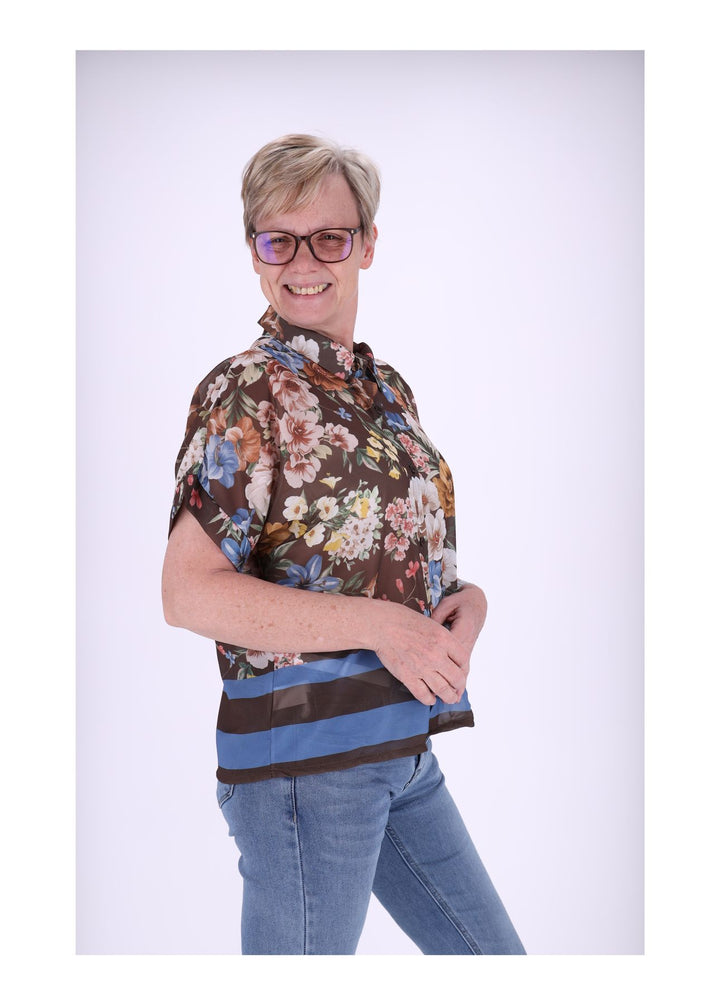 Bluse Damen zum binden Blumenprint