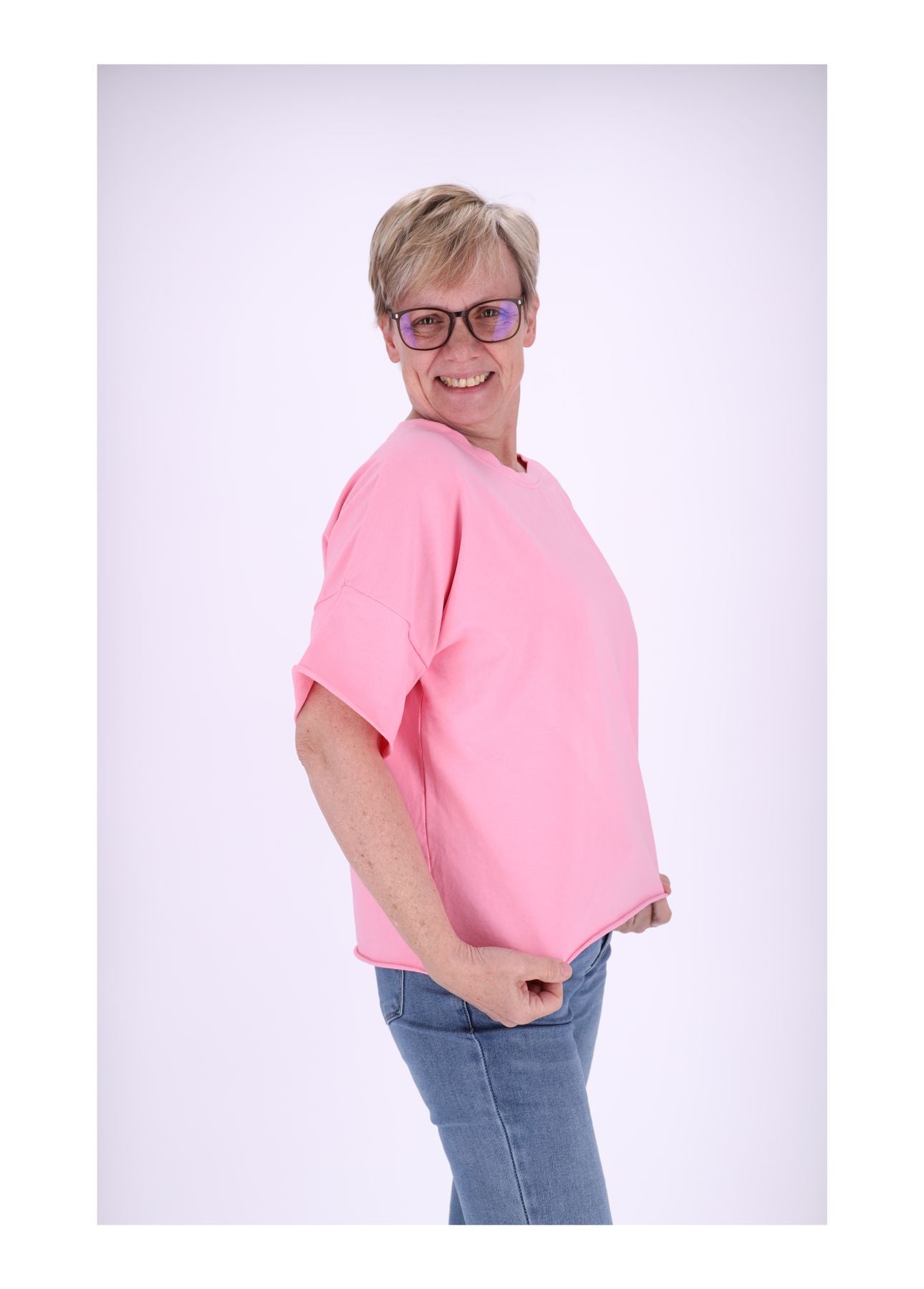 T-Shirt Damen Sweatoptik