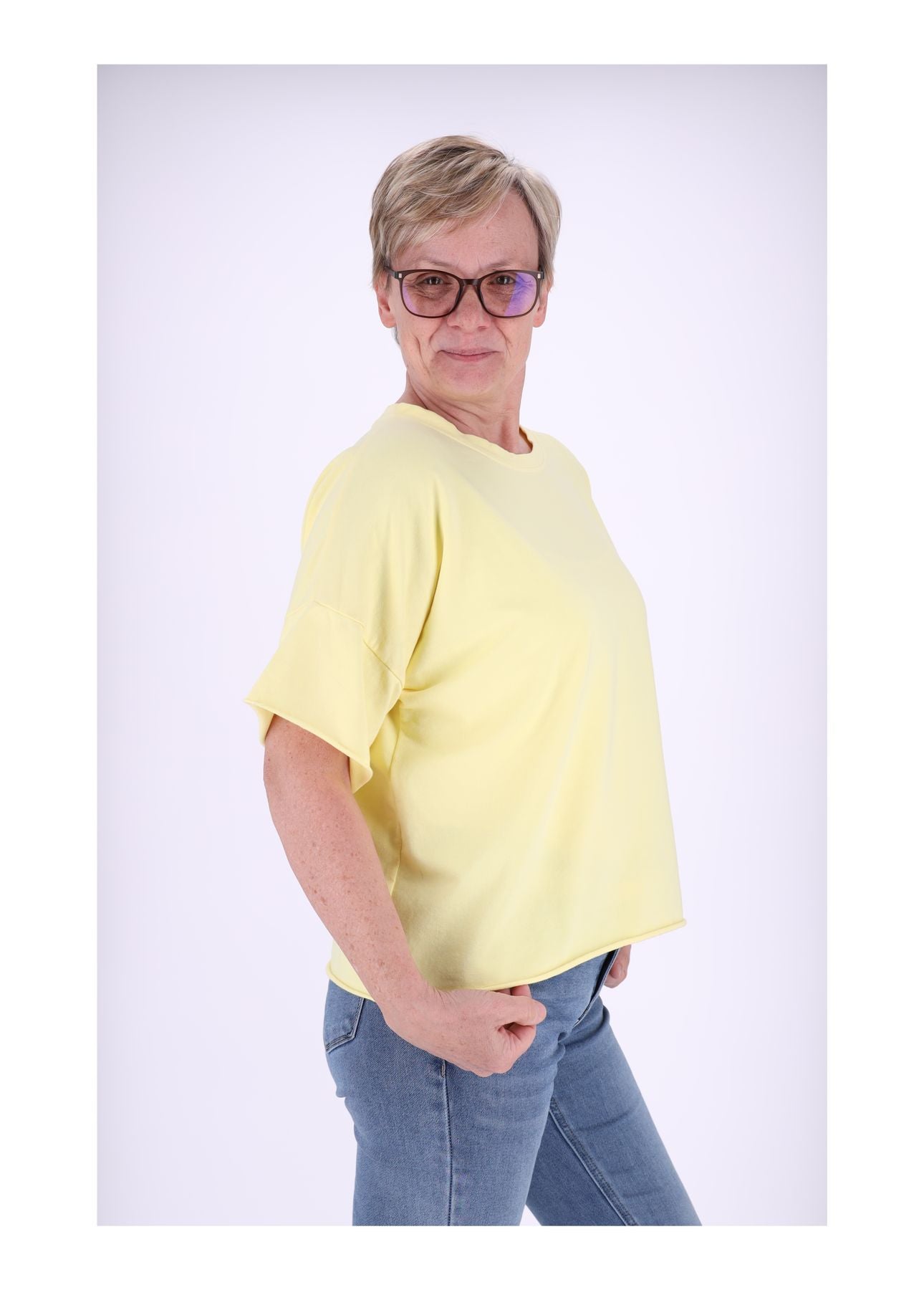 T-Shirt Damen Sweatoptik