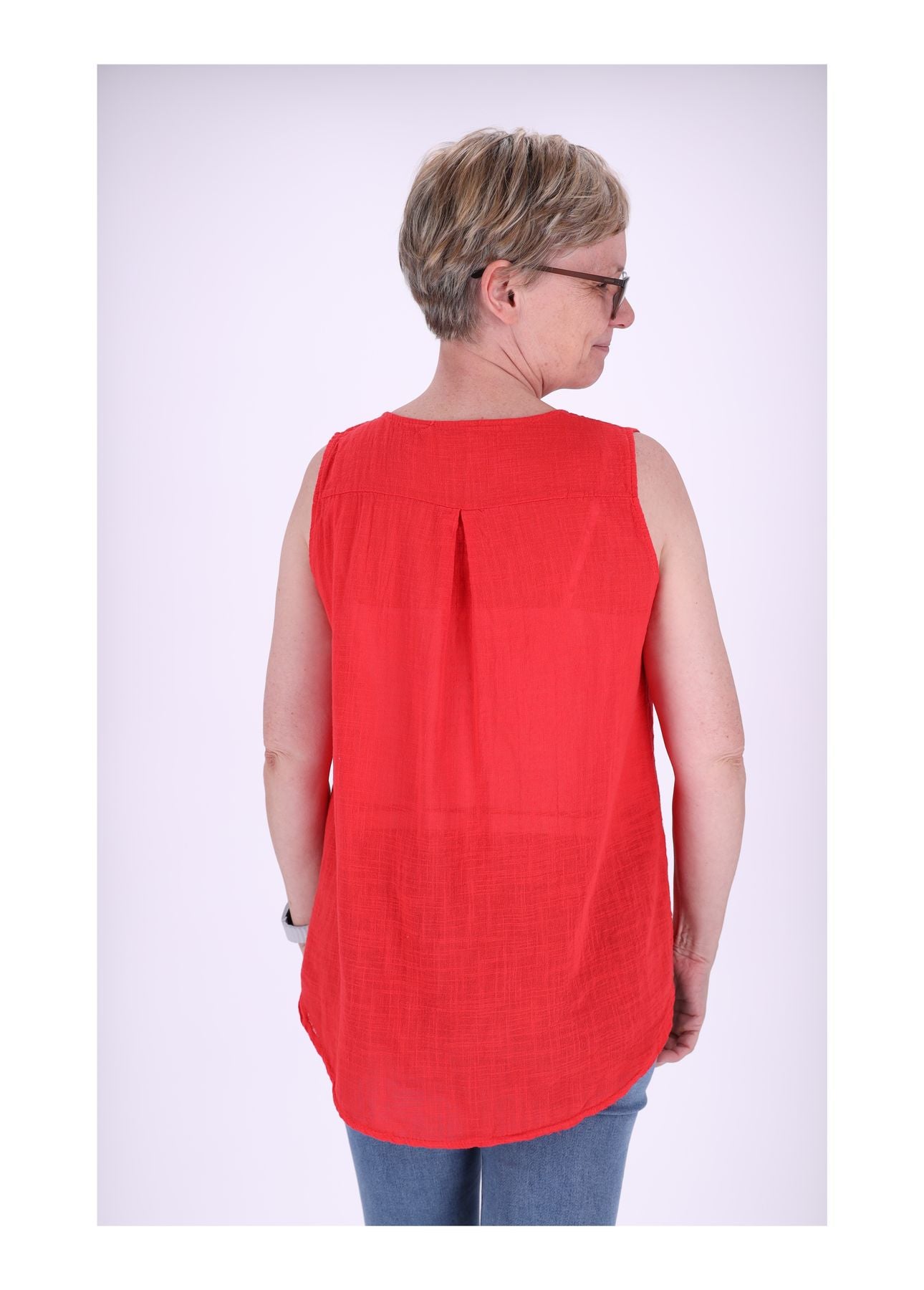 Top Damen breite Träger mit Knopf