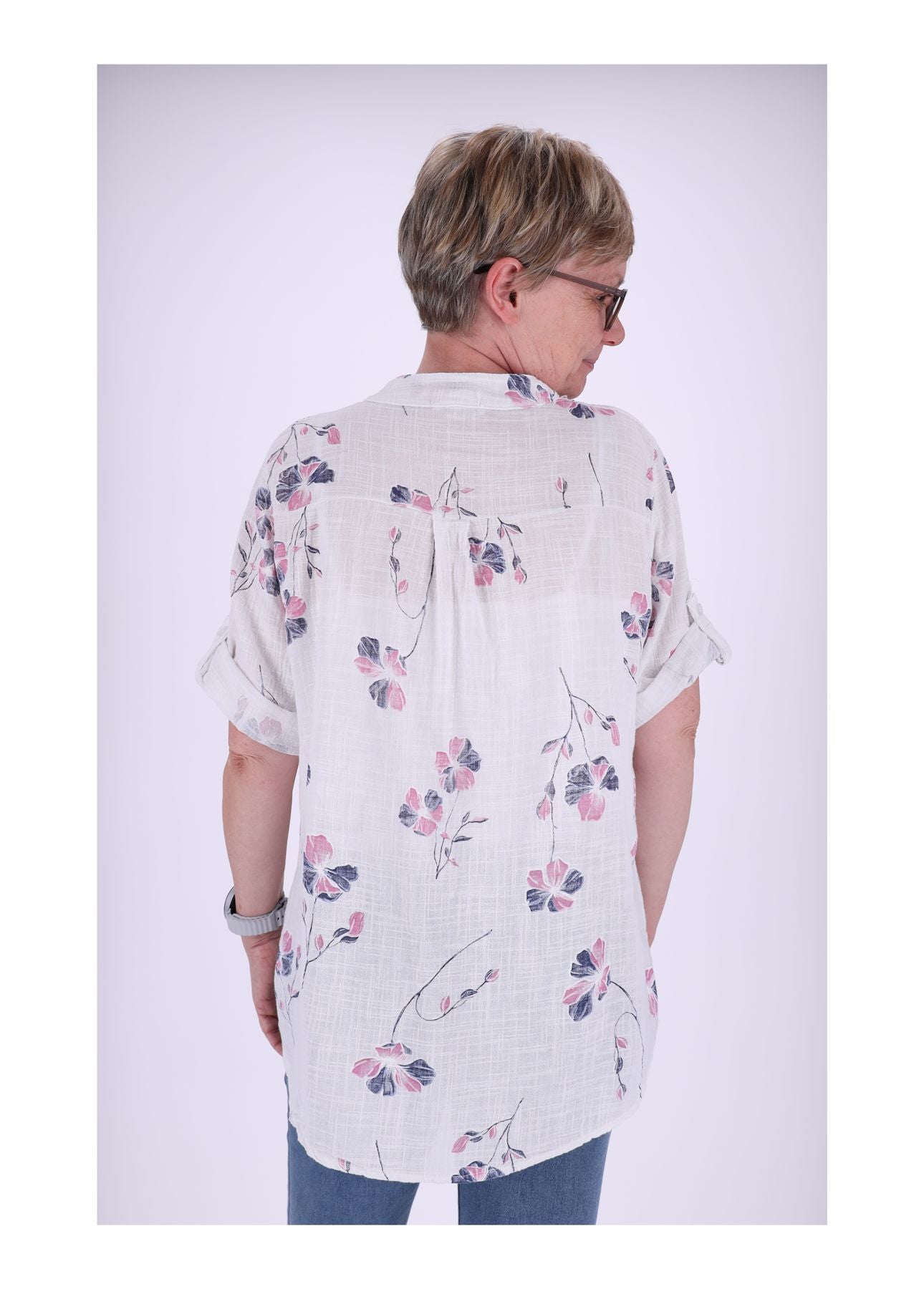 Damen Blusenshirt 1/2 Arm mit Print