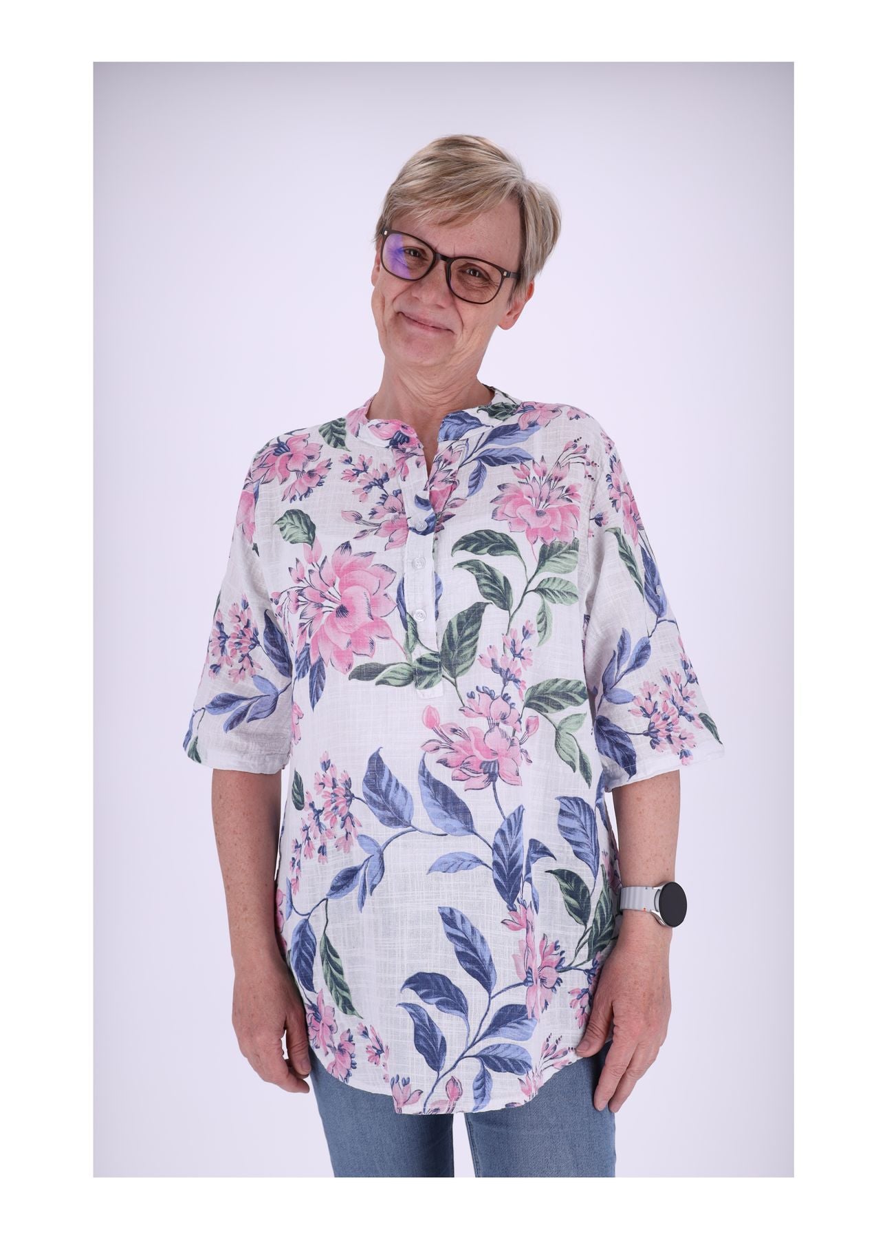 Damen Blusenshirt 1/2 Arm mit Print