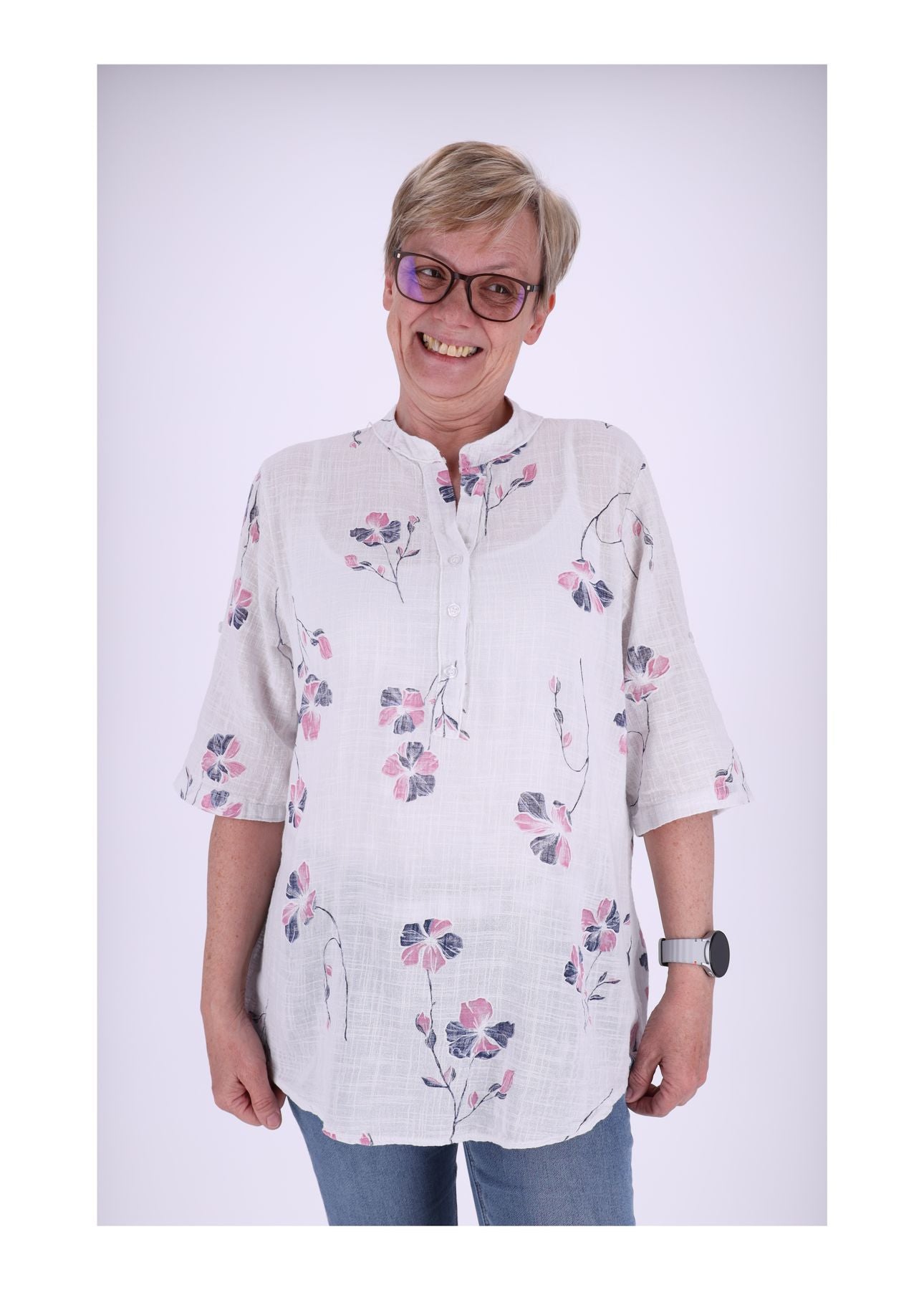 Damen Blusenshirt 1/2 Arm mit Print