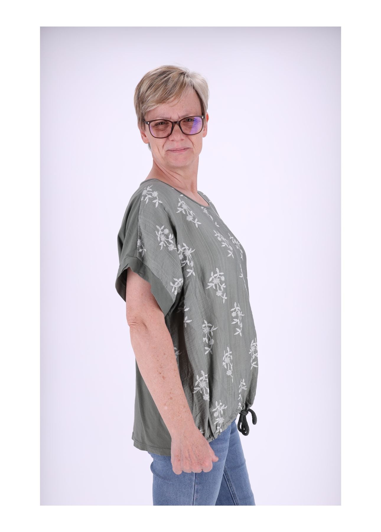 T-Shirt Damen Print kleine Blumen