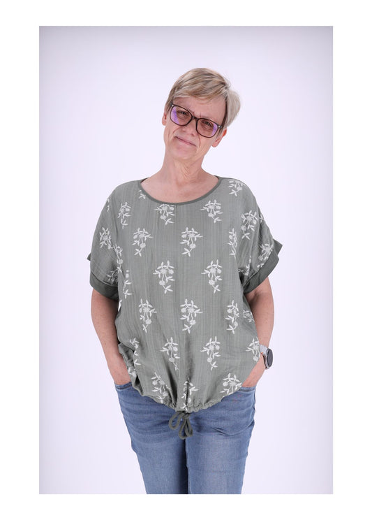 T-Shirt Damen Print kleine Blumen