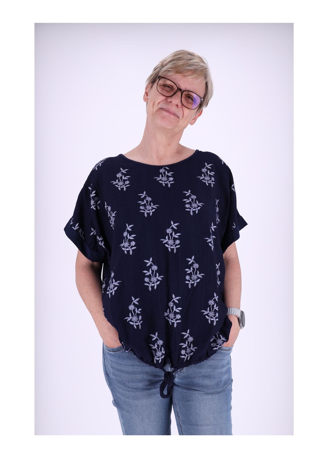 T-Shirt Damen Print kleine Blumen