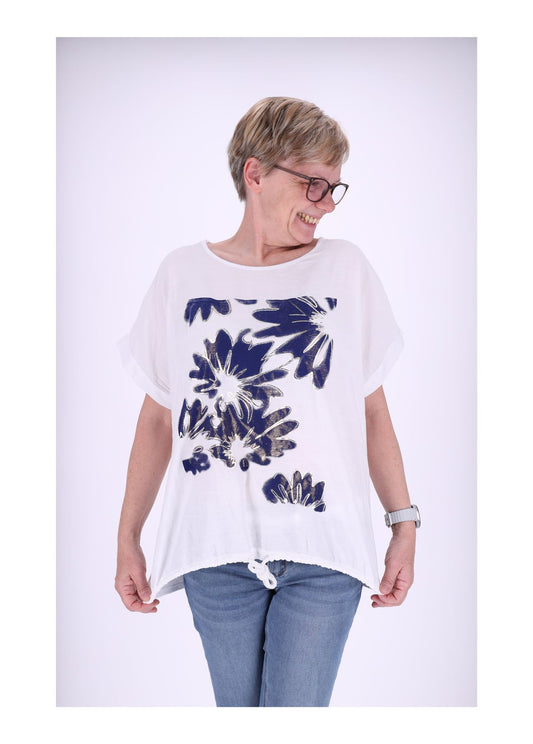 T-Shirt Damen Print große Blumen
