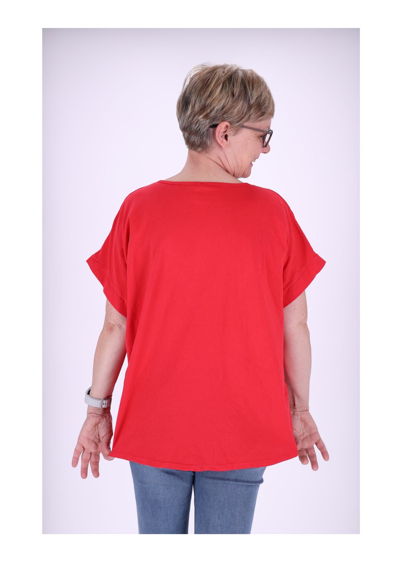 T-Shirt Damen Print große Blumen