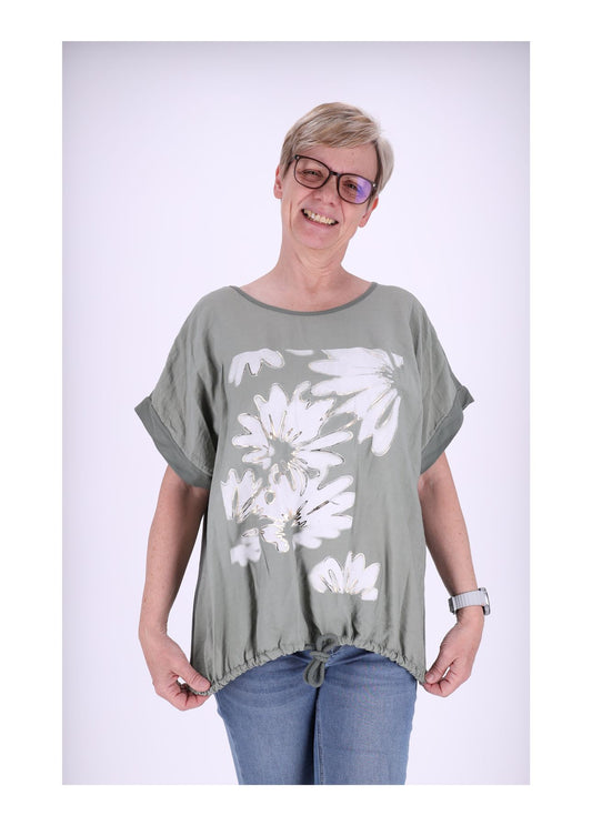 T-Shirt Damen Print große Blumen