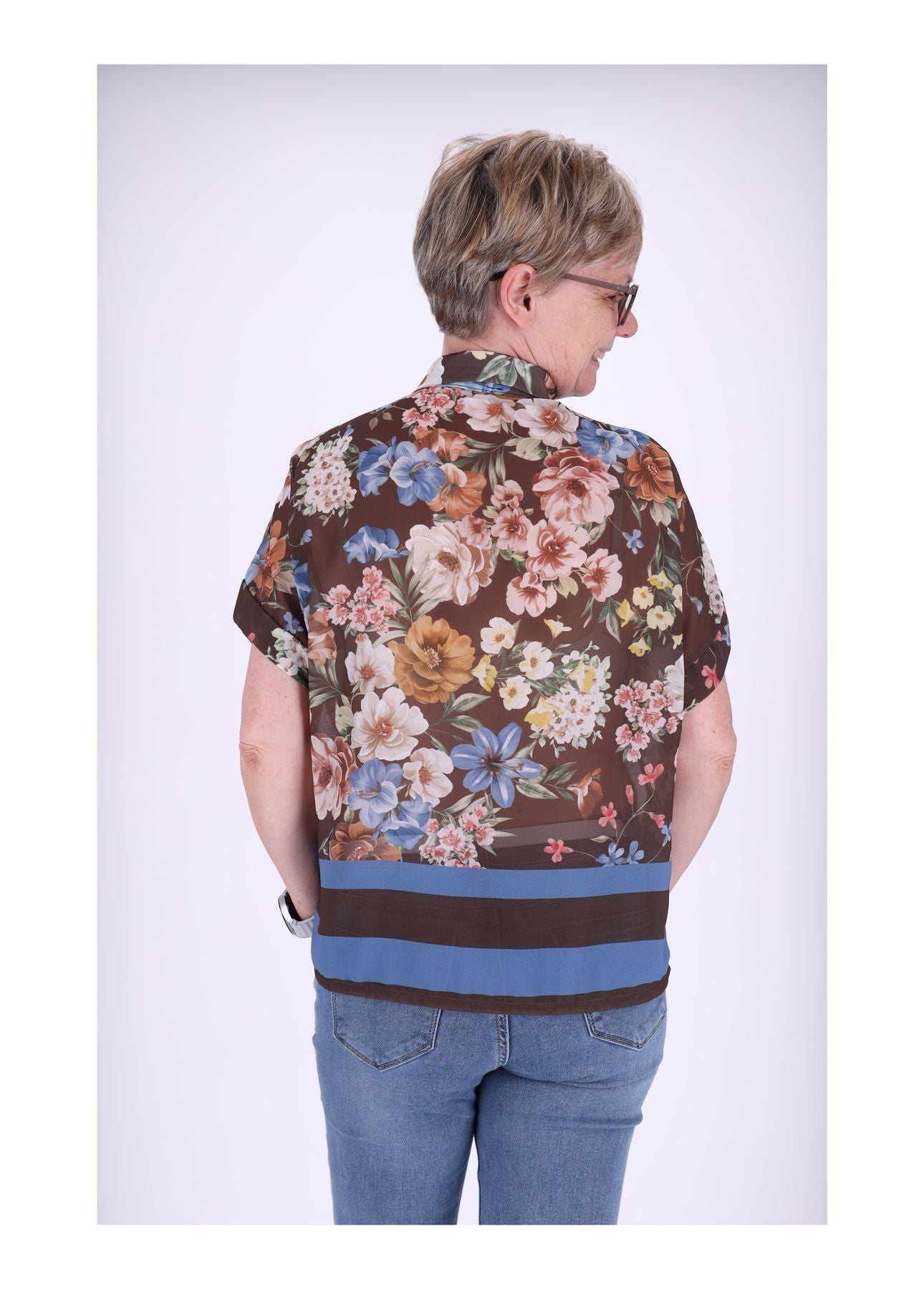 Bluse Damen zum binden Blumenprint