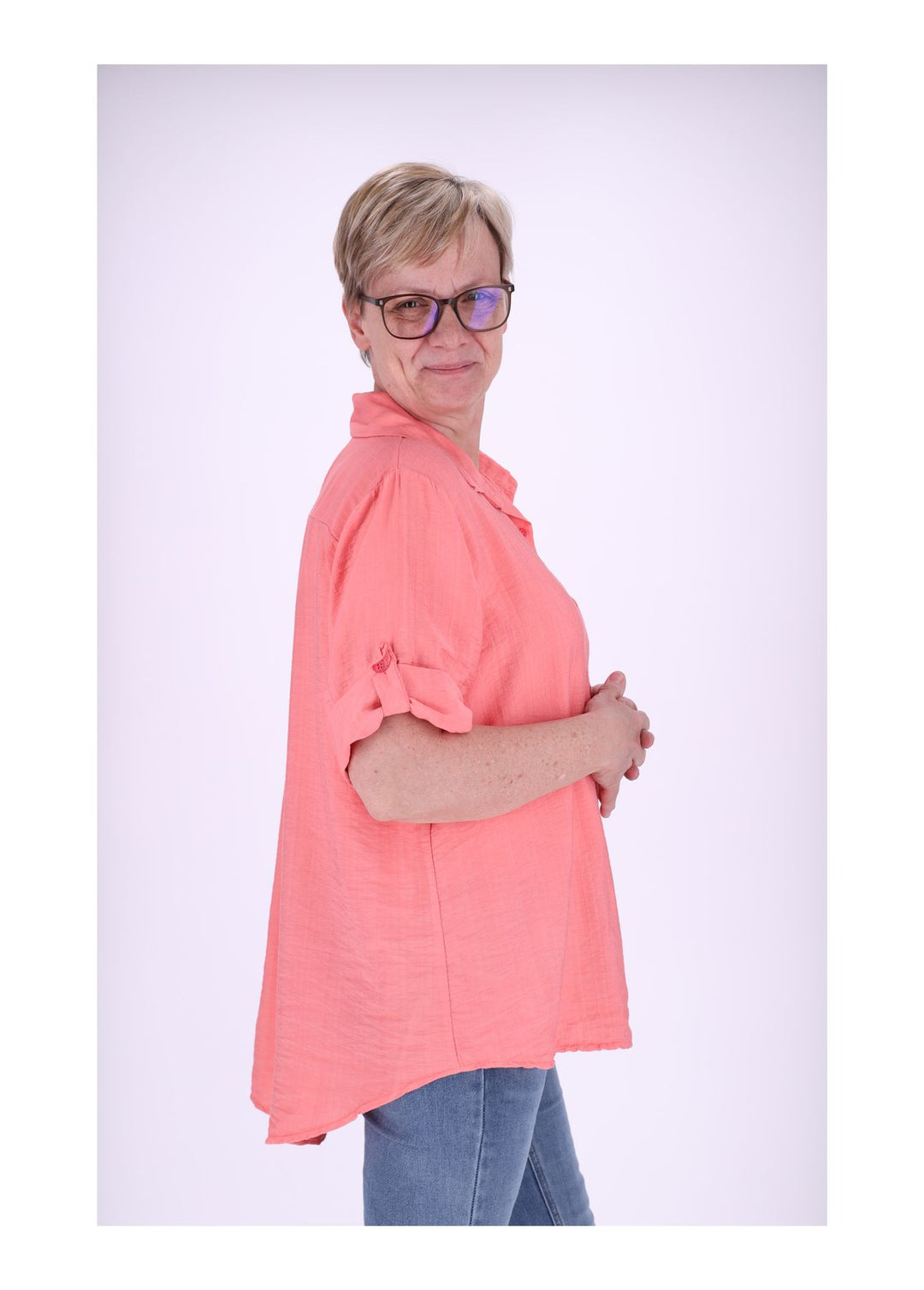 Bluse Kurzarm Struktur