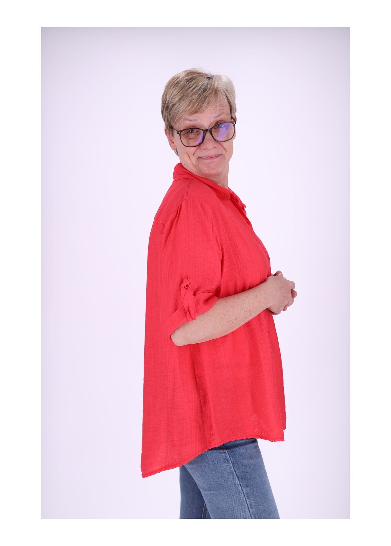 Bluse Kurzarm Struktur