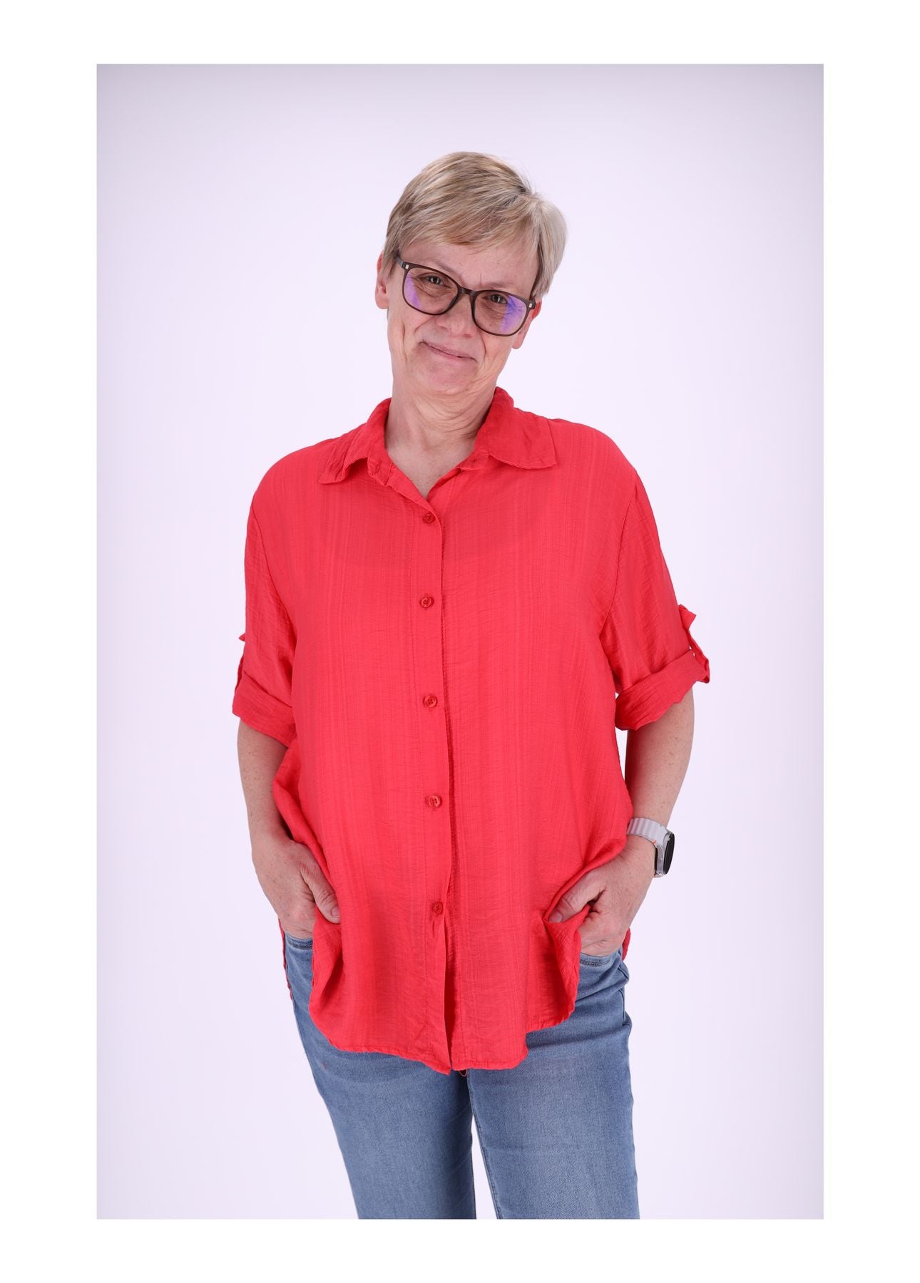 Bluse Kurzarm Struktur