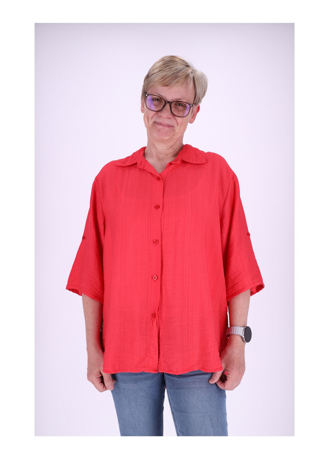 Bluse Kurzarm Struktur