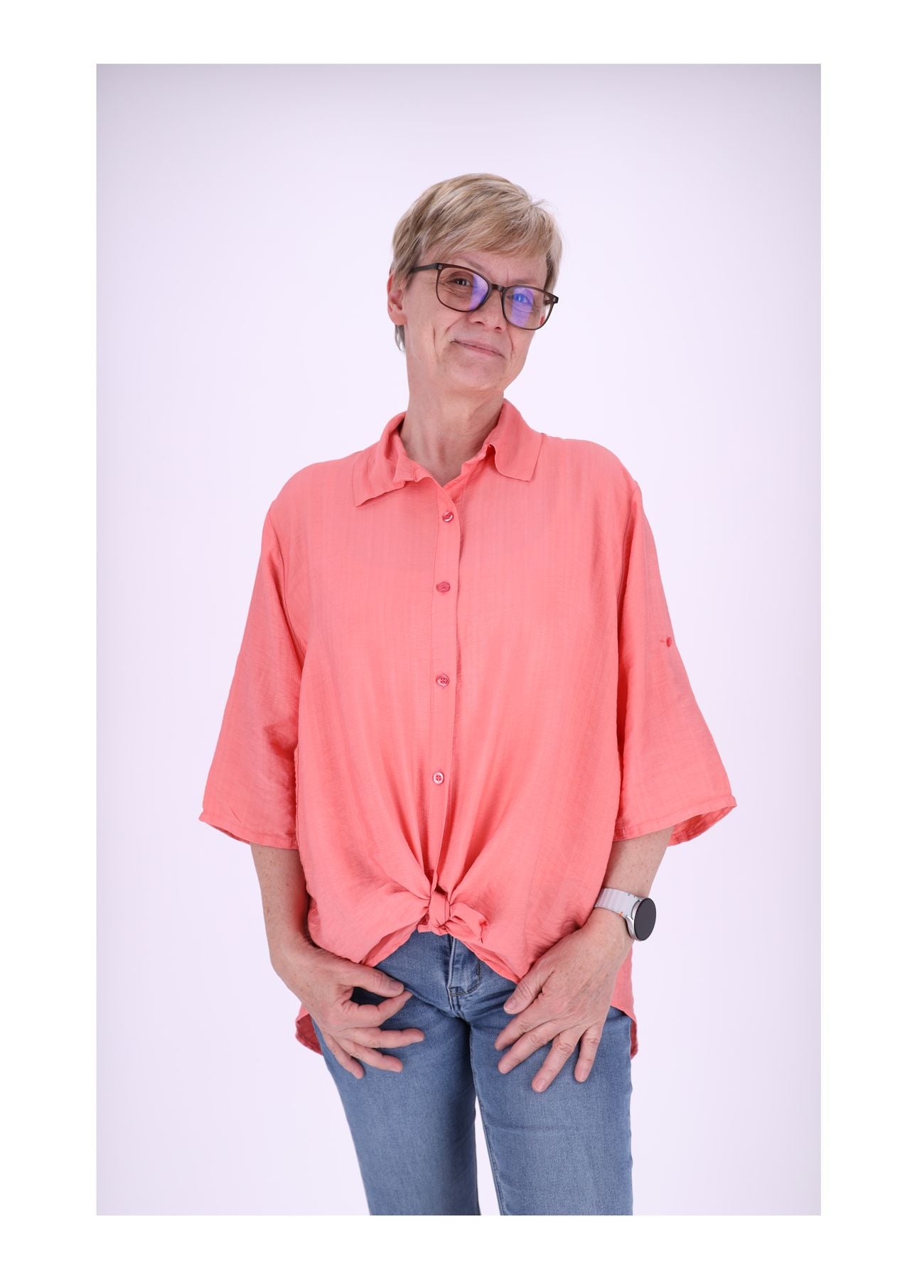 Bluse Kurzarm Struktur