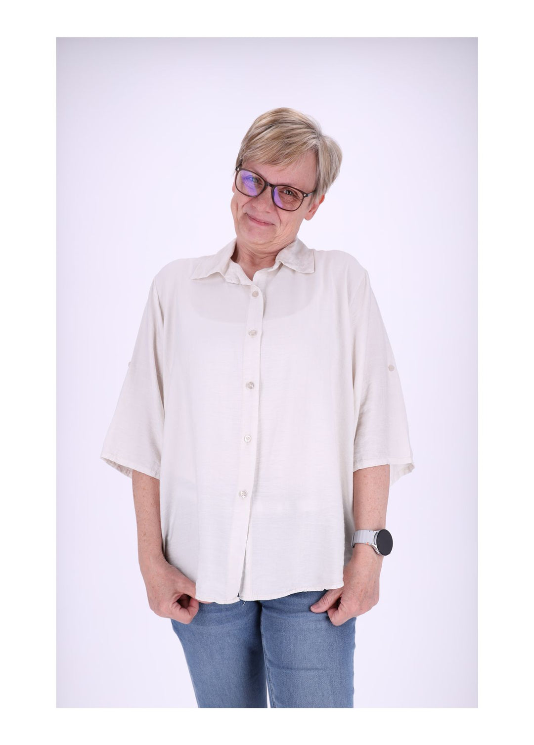 Bluse Kurzarm Struktur