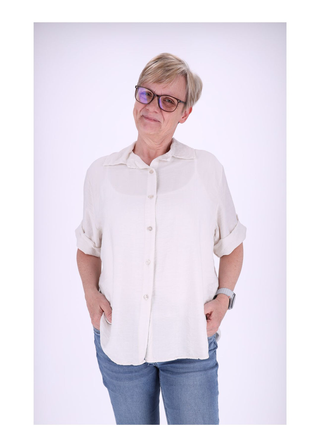 Bluse Kurzarm Struktur