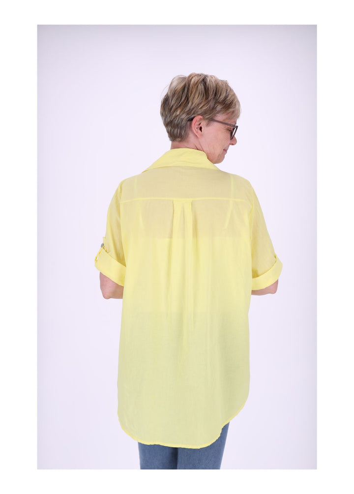 Bluse Stickerei Kurzarm Krempelarm