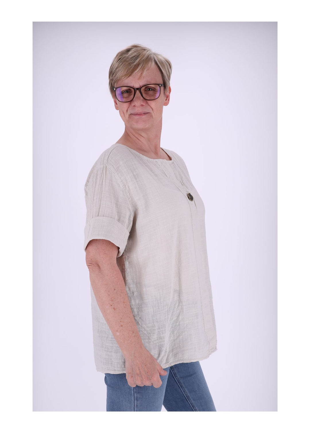 Splash of Color Damen T-Shirt Leinen