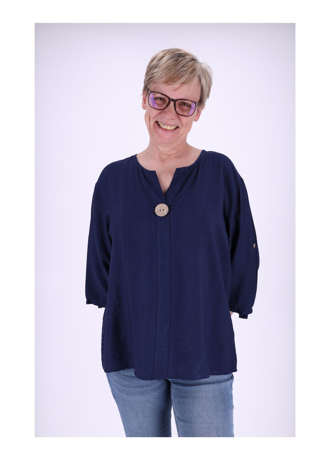 Splash of Color Krempelarm Shirt Damen