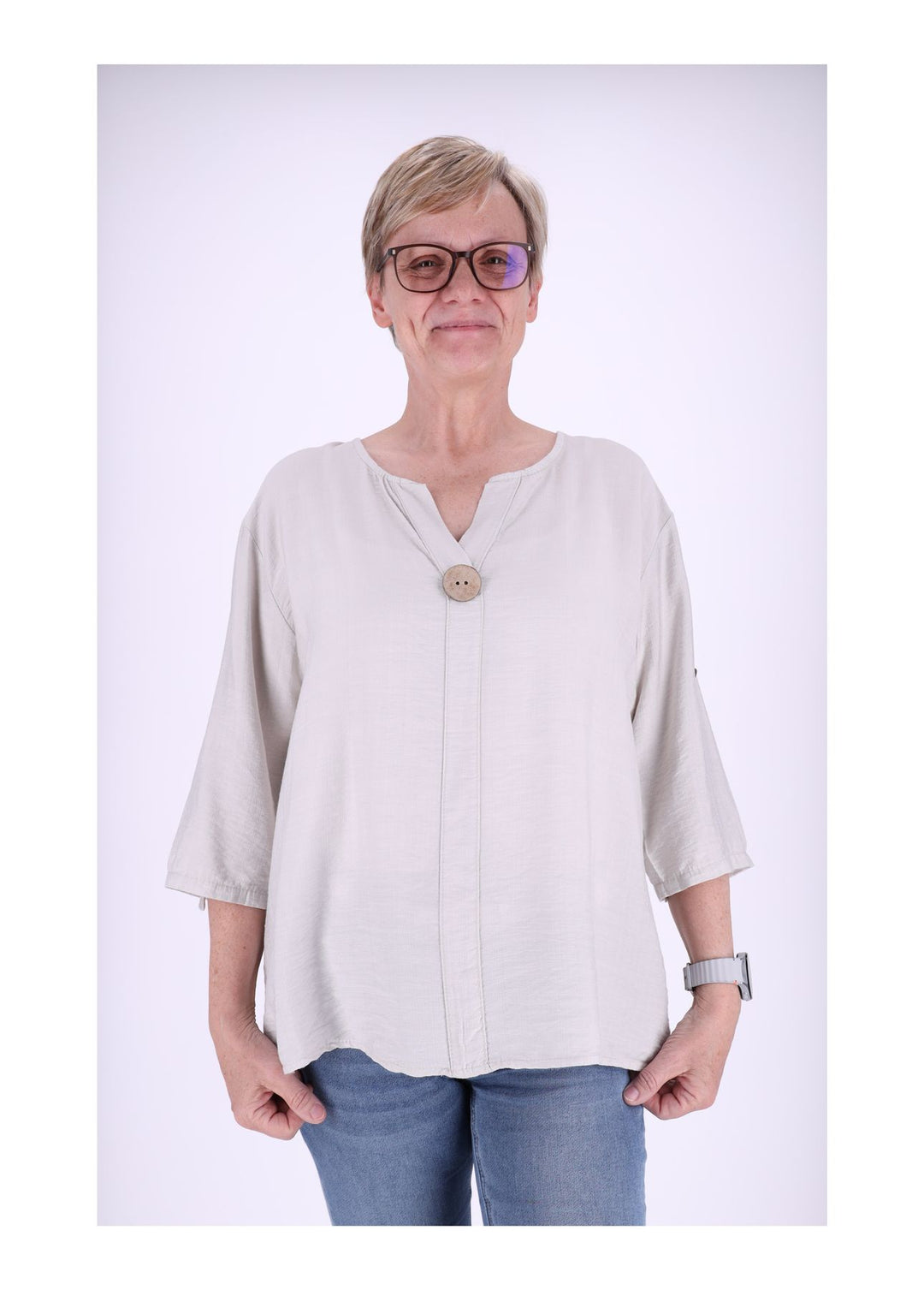 Splash of Color Krempelarm Shirt Damen