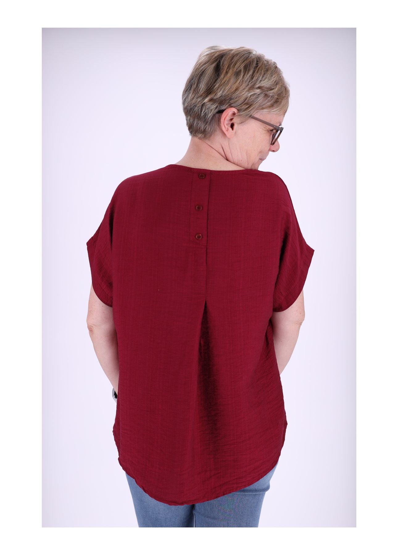 T-Shirt Damen Rundhals Viskose Strucktur