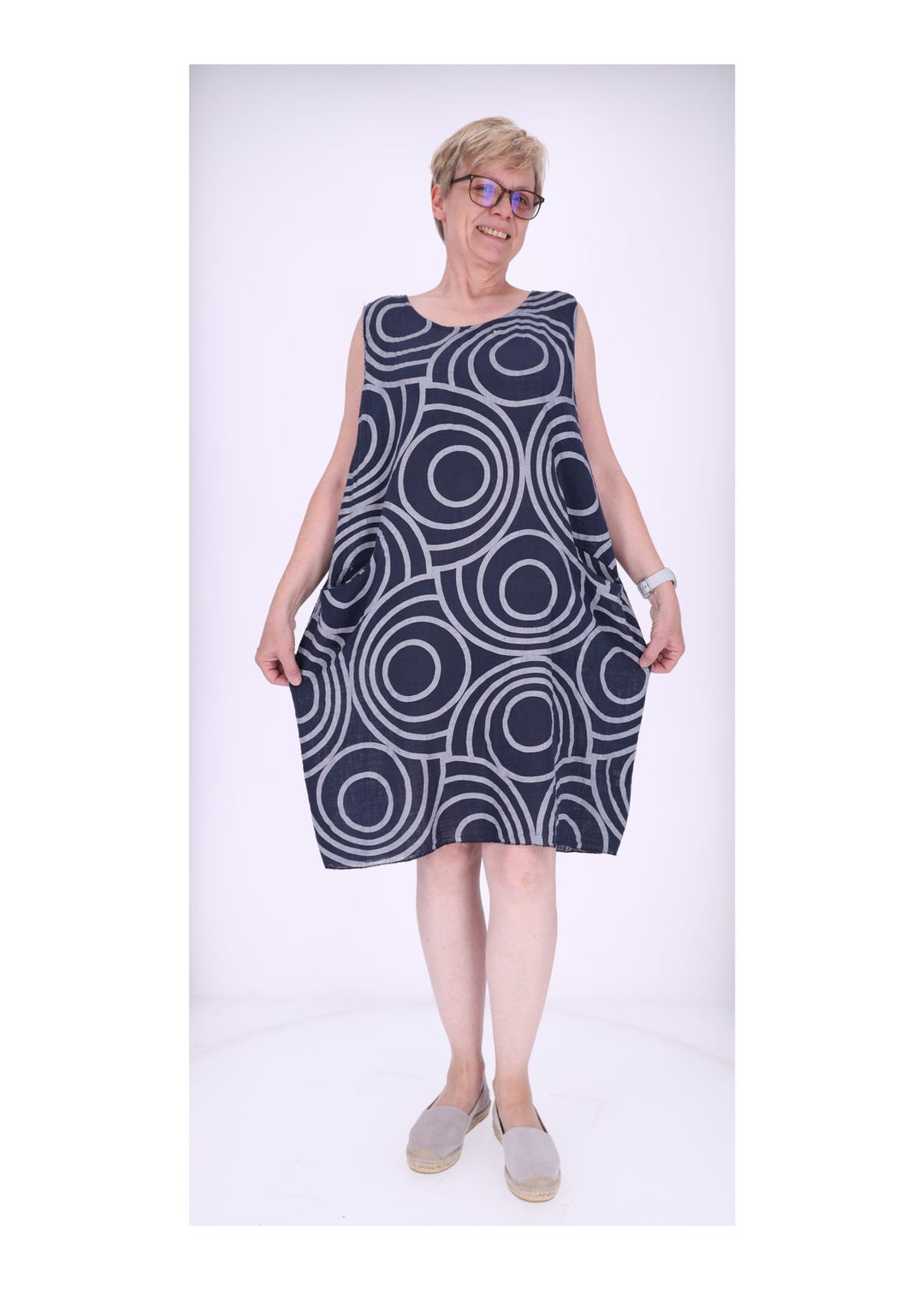 Trägerkleid Damen AOP Kreise